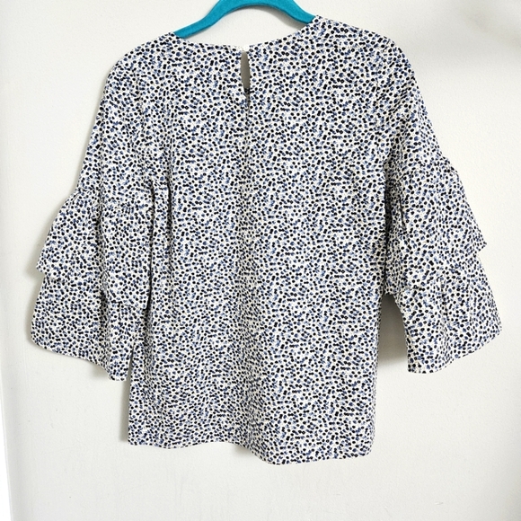 J. Crew Mercantile Women's Floral Tiered Sleeve Blouse Size XXS - Picture 6 of 8